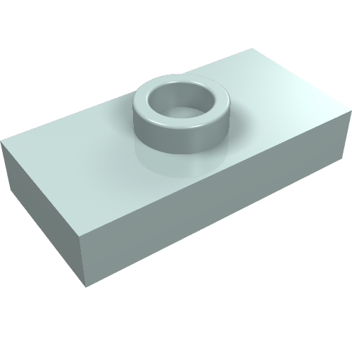 Plate Special 1 × 2 with 1 Stud without Groove (Jumper) Light Aqua