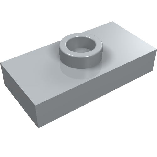 Plate Special 1 × 2 with 1 Stud without Groove (Jumper) Hellblaugrau