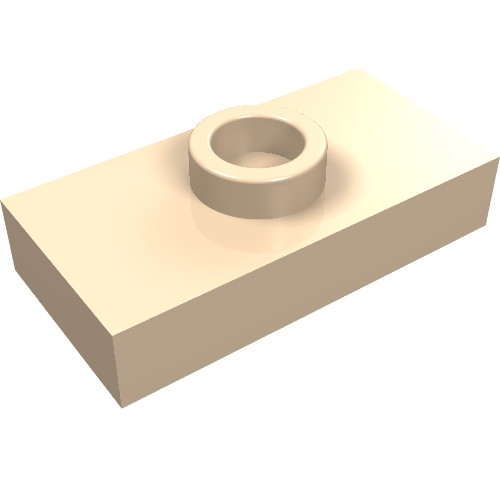 Plate Special 1 × 2 with 1 Stud without Groove (Jumper) Light Nougat