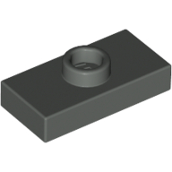 Plate Special 1 × 2 with 1 Stud without Groove (Jumper) Dunkelgrau