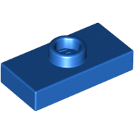 Plate Special 1 × 2 with 1 Stud with Groove (Jumper) Blau