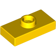 Plate Special 1 × 2 with 1 Stud with Groove (Jumper) Gelb
