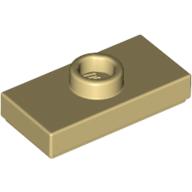 Plate Special 1 × 2 with 1 Stud with Groove (Jumper) Tan