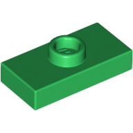 Plate Special 1 × 2 with 1 Stud with Groove (Jumper) Green