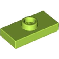 Plate Special 1 × 2 with 1 Stud with Groove (Jumper) Lime