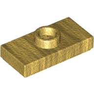 Plate Special 1 × 2 with 1 Stud with Groove (Jumper) Perlgold