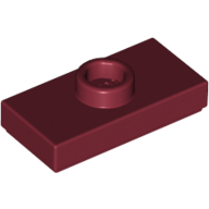 Plate Special 1 × 2 with 1 Stud with Groove (Jumper) Dark Red