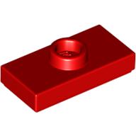 Plate Special 1 × 2 with 1 Stud with Groove (Jumper) Red
