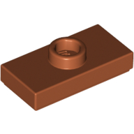 Plate Special 1 × 2 with 1 Stud with Groove (Jumper) Dunkelorange