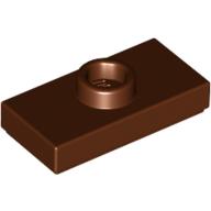 Plate Special 1 × 2 with 1 Stud with Groove (Jumper) Rotbraun