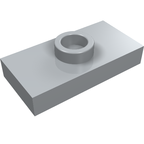 Plate Special 1 × 2 with 1 Stud with Groove (Jumper) Hellblaugrau