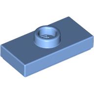 Plate Special 1 × 2 with 1 Stud with Groove (Jumper) Mittelblau