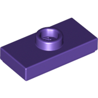 Plate Special 1 × 2 with 1 Stud with Groove (Jumper) Dunkellila