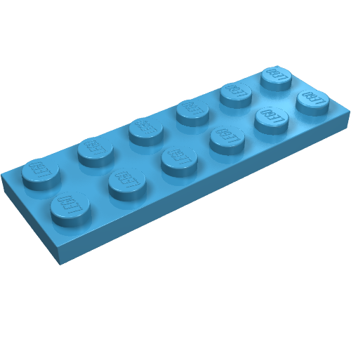 Platte 2 × 6 Maersk-Blau