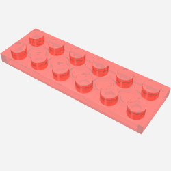 Platte 2 × 6 Transparent-Rot