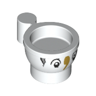 Equipment Cup / Teacup with Face and Crack Print (Chip) White