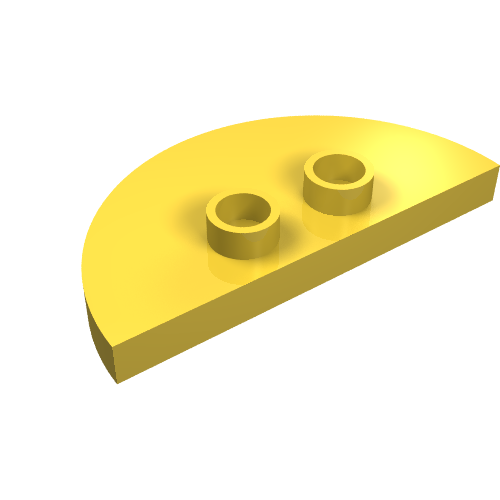 Duplo Plate 2 × 4 × 1/3 Half Circle with 2 Studs [Thin] Gelb