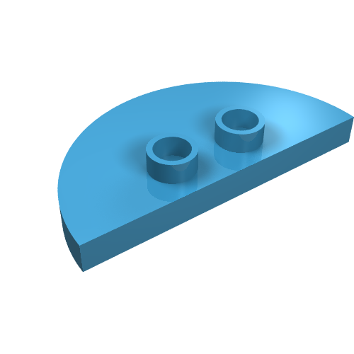 Duplo Plate 2 × 4 × 1/3 Half Circle with 2 Studs [Thin] Maersk Blue