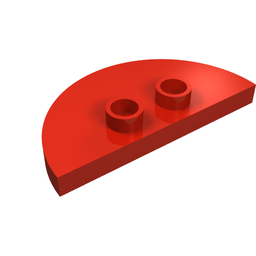 Duplo Plate 2 × 4 × 1/3 Half Circle with 2 Studs [Thin]