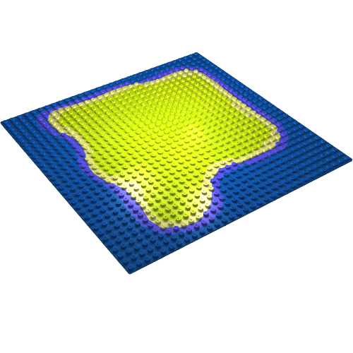 Baseplate 32 × 32 with Island Print Blau
