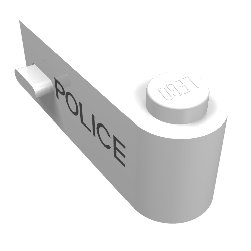 Tür 1 × 3 × 1 rechts mit dünn POLICE Druck