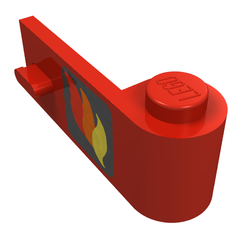 Door 1 × 3 × 1 Right with Fire Logo Print
