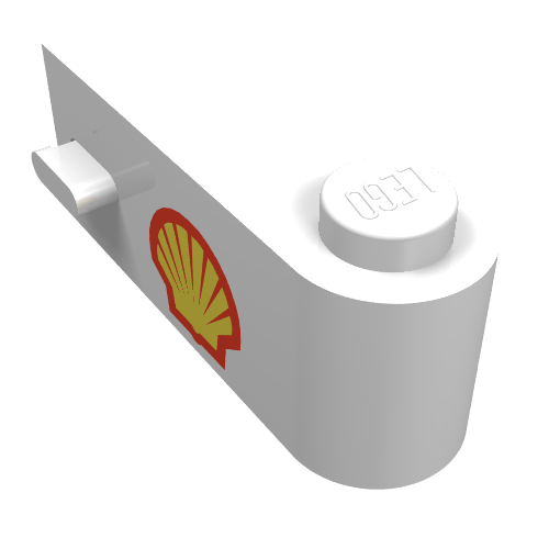 Door 1 × 3 × 1 Right with Shell Logo Print Weiß