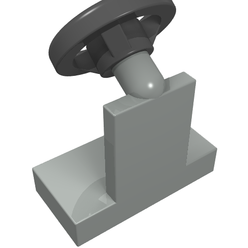 Steering Stand 1 × 2 with Black Steering Wheel Hellgrau