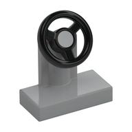 Steering Stand 1 × 2 with Black Steering Wheel Light Bluish Gray