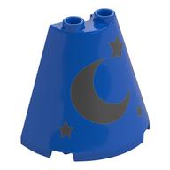 Cone Half 2 × 4 × 3 with Silver Moon, Stars print Blau