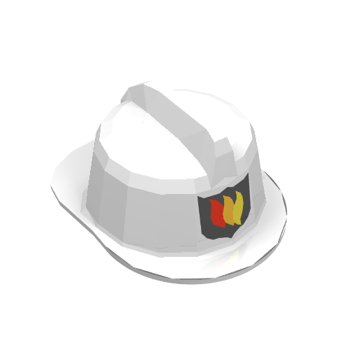 Helmet Fire with Fire Logo Shield Print White