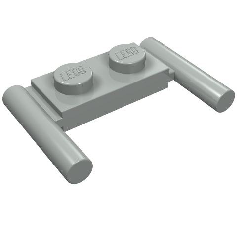 Plate Special 1 × 2 with Handles [Round Ends, Mid Attachment]