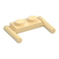 Plate Special 1 × 2 with Handles [Flat Ends / Low Attachment] Beige