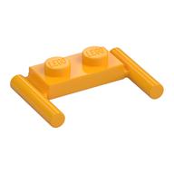 Plate Special 1 × 2 with Handles [Flat Ends / Low Attachment] Leuchtendes Hellorange