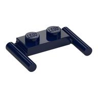 Plate Special 1 × 2 with Handles [Flat Ends / Low Attachment] Dunkelblau