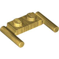 Plate Special 1 × 2 with Handles [Flat Ends / Low Attachment] Pearl Gold