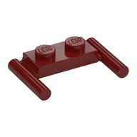 Plate Special 1 × 2 with Handles [Flat Ends / Low Attachment] Dunkelrot
