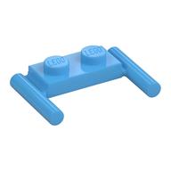 Plate Special 1 × 2 with Handles [Flat Ends / Low Attachment] Medium Blue