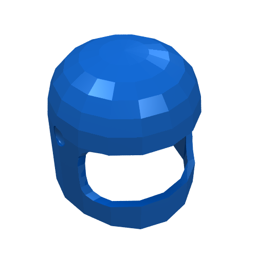 Helmet Classic with Thin Chin Guard and Visor Dimples Blau