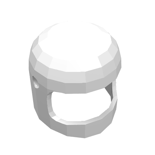 Helmet Classic with Thin Chin Guard and Visor Dimples Weiß