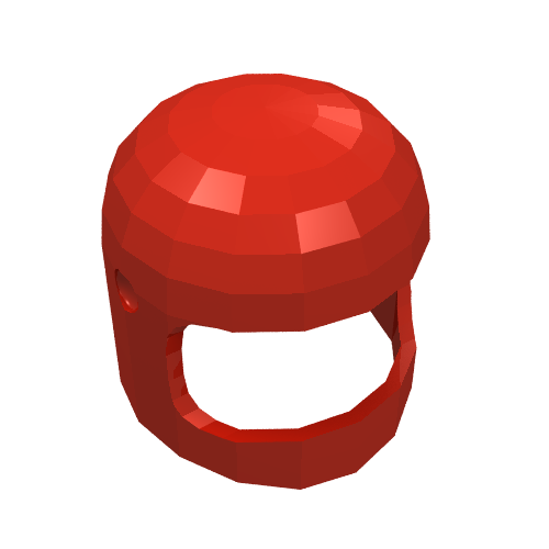 Helmet Classic with Thin Chin Guard and Visor Dimples Red