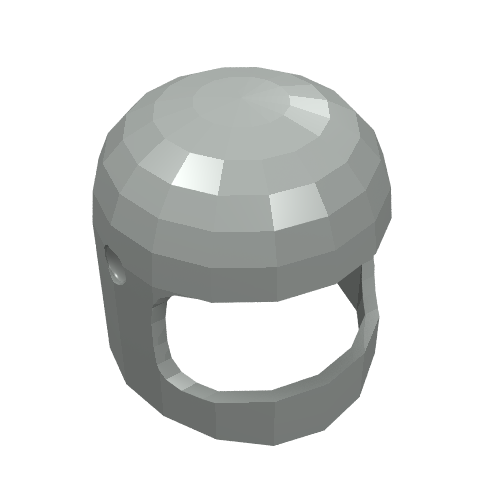 Helmet Classic with Thin Chin Guard and Visor Dimples Light Gray