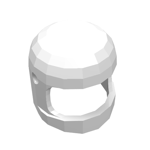 Helmet Classic with Thick Chin Guard and Visor Dimples White