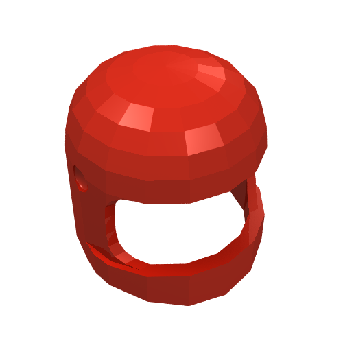 Helmet Classic with Thick Chin Guard and Visor Dimples Red