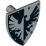 Shield Triangular with Black and Silver Falcon Print Hellblaugrau