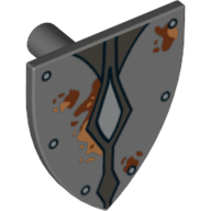 Shield Triangular with Silver Studs and Diamonds and Mud Spots Print Dunkelblaugrau