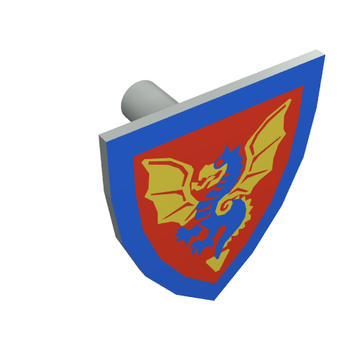 Schild dreieckig mit blau Drache Druck