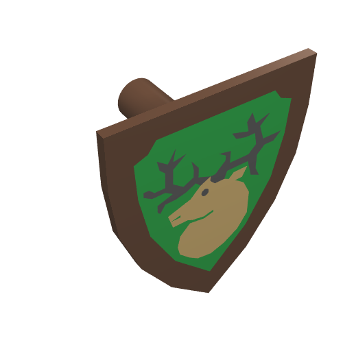 Shield Triangular with Forestmen Deer Head Print Braun