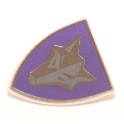 Shield Triangular with Purple and Gold Danju Wolf Print Sehr helles Blaugrau