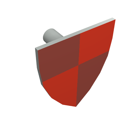 Shield Triangular with Maroon/Red Quarters Print Castle, LEGOLAND Castle, Knight, Tournament Hellgrau